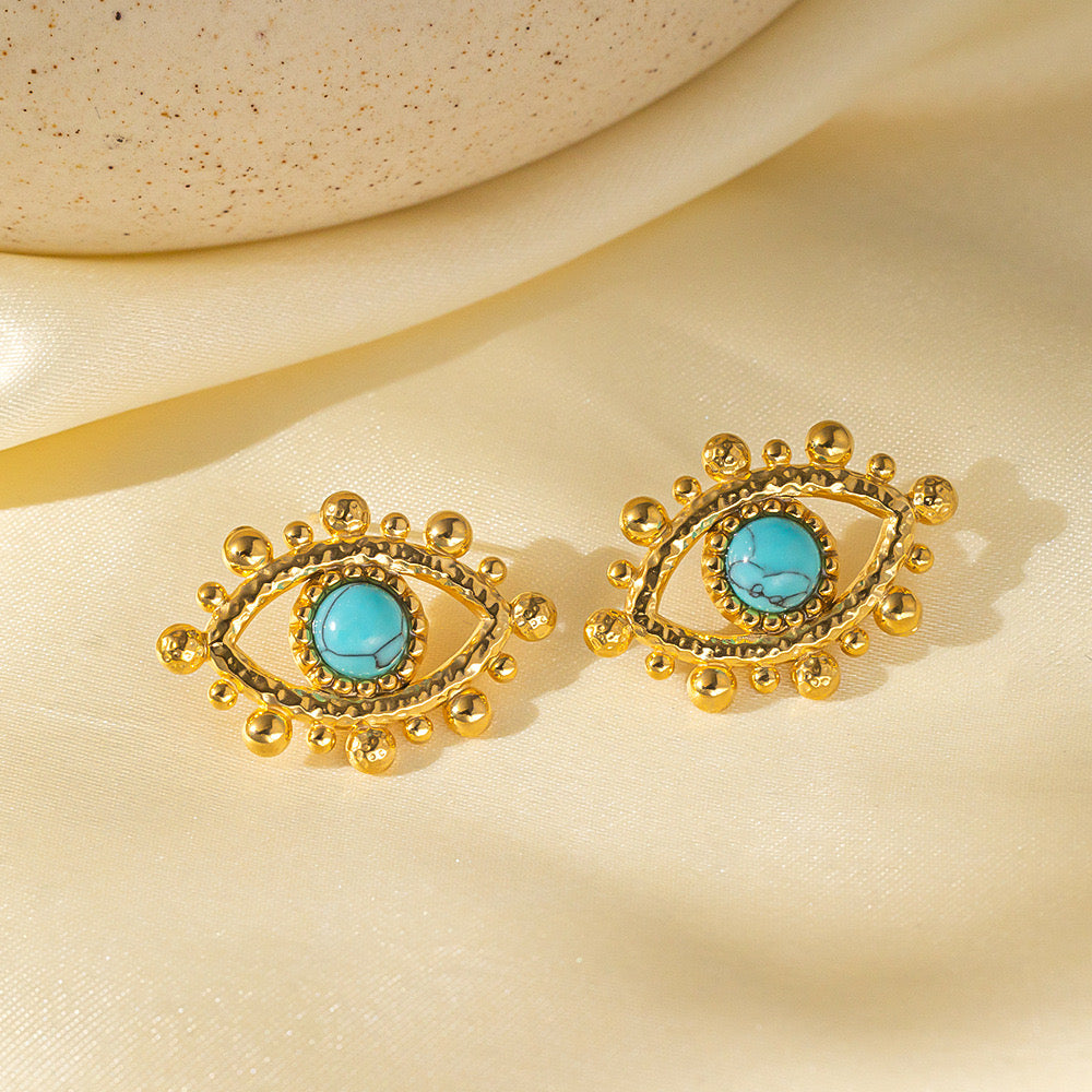 Aretes ojo turquesa