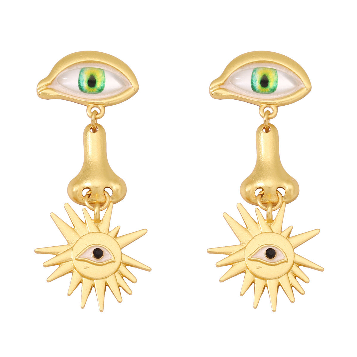 Aretes ojito verde