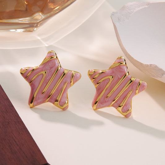 Aretes star rosa