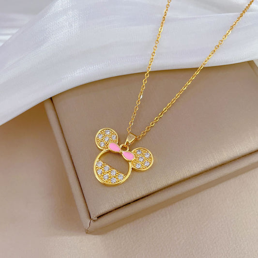 Collar Minnie moño rosa