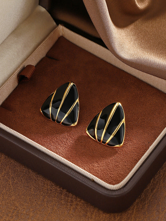 Aretes prisma negros