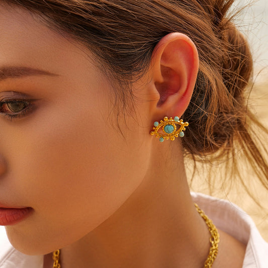 Aretes ojo turquesa