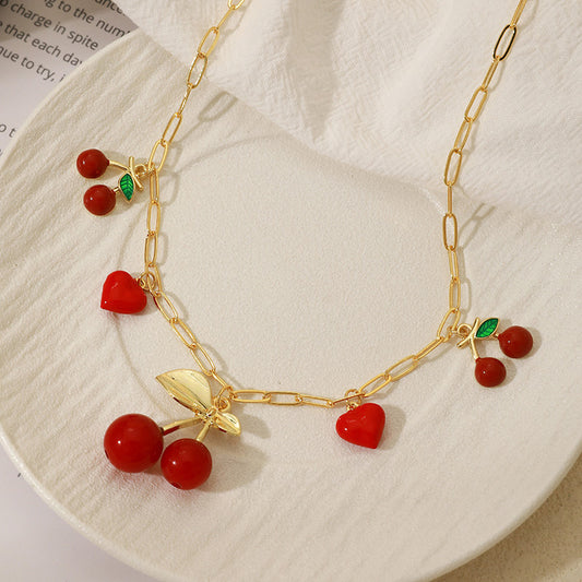 Collar cerezas red