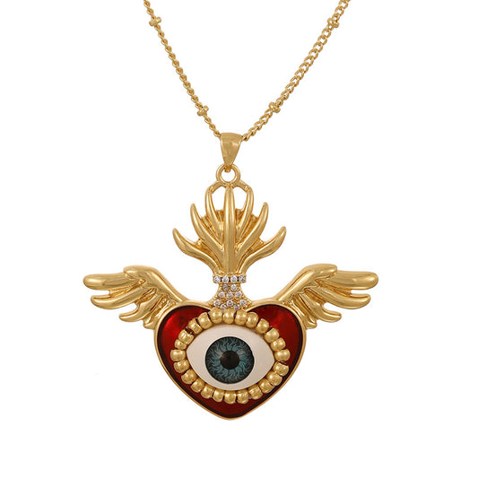 Collar corazón con alas
